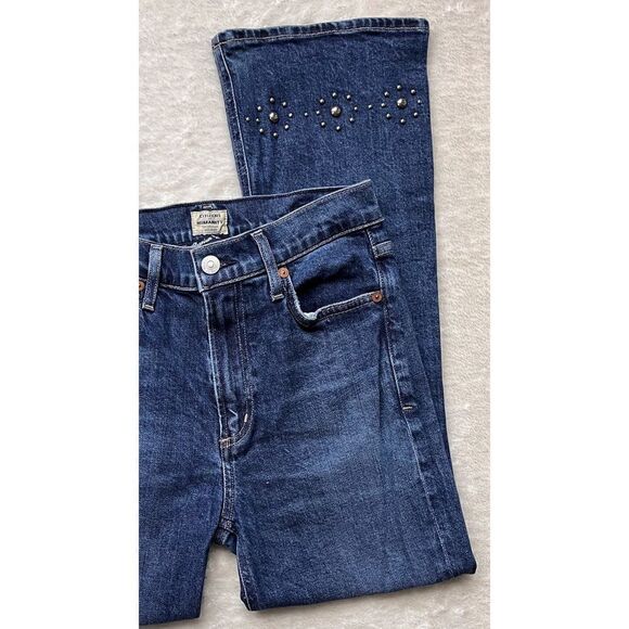 Citizens of Humanity COH Demy Cropped Flare Gleams Stud Embellished Jeans, 24 - Picture 5 of 16